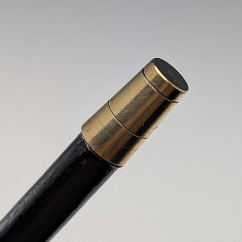 英国アンティーク ブラックシャフト 純銀プレーンロンデルハンドル ステッキ 87cm