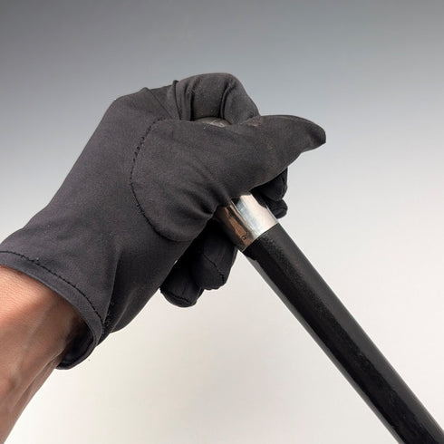 英国アンティーク ブラックシャフト 純銀プレーンロンデルハンドル ステッキ 87cm