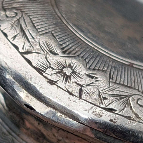 1874年英國古董手杖,黑色杖身,純銀雕花圓頭手柄,長82厘米