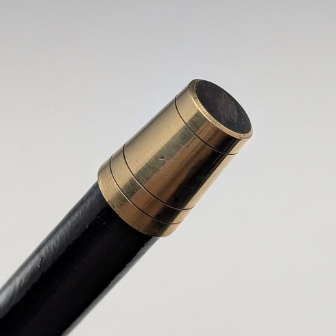 1874年 英国アンティーク ブラックシャフト 純銀彫刻ロンデルハンドル ステッキ 82cm