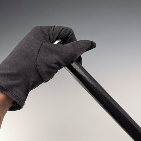 1874年 英国アンティーク ブラックシャフト 純銀彫刻ロンデルハンドル ステッキ 82cm