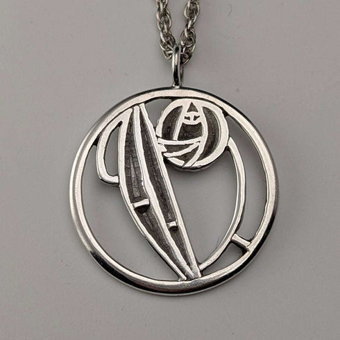 英國復古純銀麥金托什玫瑰吊墜,配上純銀鍊