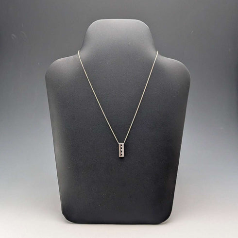 Vintage Sterling Silver Cubic Zirconia Trilogy Pendant with Sterling Silver Chain