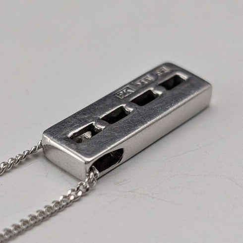 Vintage Sterling Silver Cubic Zirconia Trilogy Pendant with Sterling Silver Chain