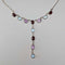 Vintage Sterling Silver Multicolor Gem Y-Shaped Drop Necklace, 45cm
