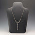 Vintage Sterling Silver Multicolor Gem Y-Shaped Drop Necklace, 45cm