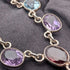 Vintage Sterling Silver Multicolor Gem Y-Shaped Drop Necklace, 45cm