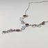 Vintage Sterling Silver Multicolor Gem Y-Shaped Drop Necklace, 45cm