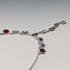 Vintage Sterling Silver Multicolor Gem Y-Shaped Drop Necklace, 45cm
