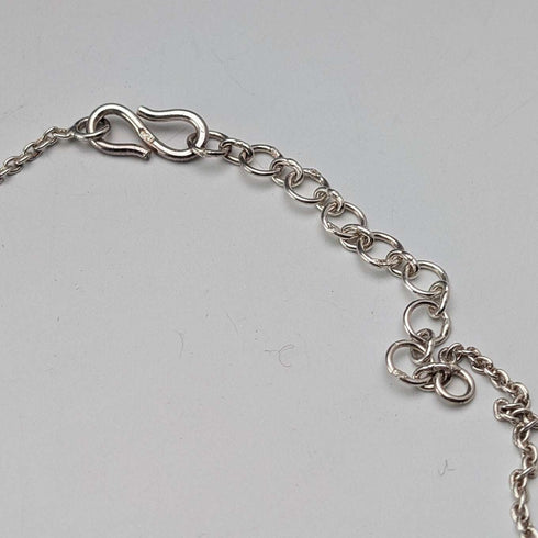 Vintage Sterling Silver Multicolor Gem Y-Shaped Drop Necklace, 45cm