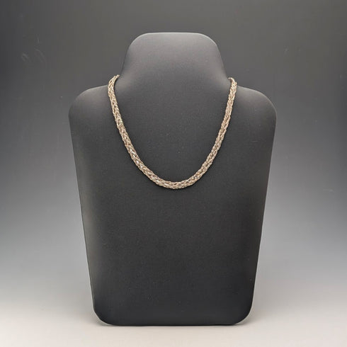 復古純銀人字紋繩鏈項鍊,42厘米,25克