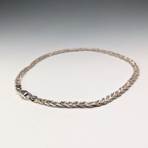 復古純銀人字紋繩鏈項鍊,42厘米,25克