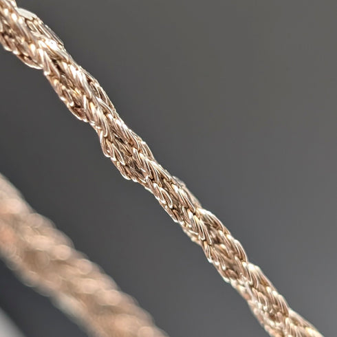 復古純銀人字紋繩鏈項鍊,42厘米,25克