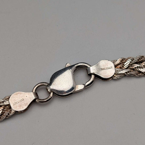 Vintage Sterling Silver Herringbone Rope Chain Necklace, 42cm, 25g
