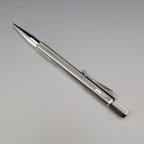 1958 British Vintage Sterling Silver Hexagon Push-Type Mechanical Pencil by Villiers & Jackson, in Box