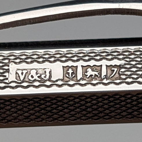 1958 British Vintage Sterling Silver Hexagon Push-Type Mechanical Pencil by Villiers & Jackson, in Box