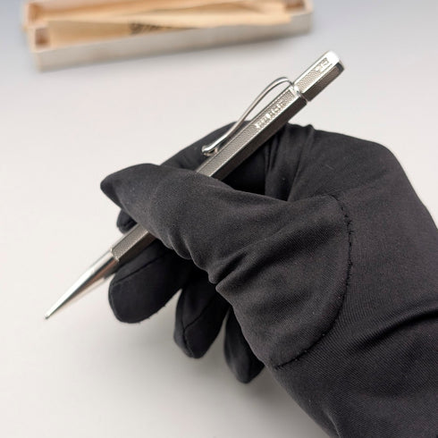 1958 British Vintage Sterling Silver Hexagon Push-Type Mechanical Pencil by Villiers & Jackson, in Box