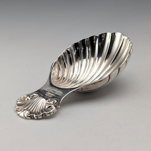 1982 British Vintage Sterling Silver Shell-Shaped Tea Caddy Spoon, 20g, William Adams Ltd.