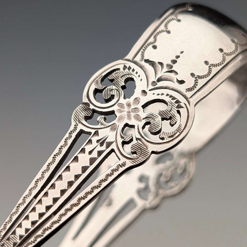 1900 年英國古董純銀糖鉗,22 克,Levesley Bros.
