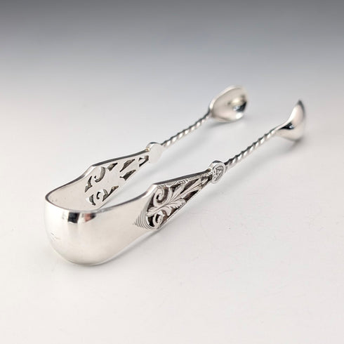1894 British Antique Sterling Silver Sugar Tongs, 24g, GE Walton & Co. Ltd.