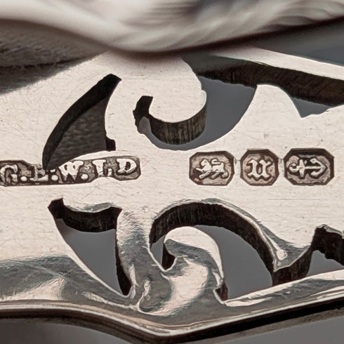 1894 British Antique Sterling Silver Sugar Tongs, 24g, GE Walton & Co. Ltd.