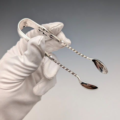 1894 British Antique Sterling Silver Sugar Tongs, 24g, GE Walton & Co. Ltd.