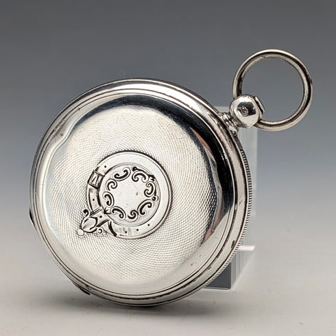 1905 British antique JW Benson Ludgate pocket watch, sterling silver open face, in good working order.