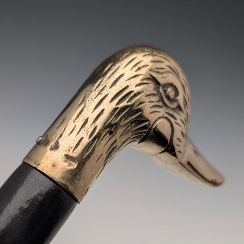 復古黑軸鴨頭手杖 93公分