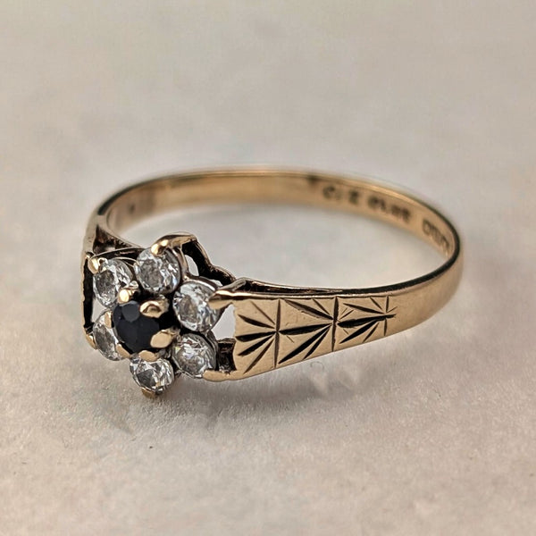 英國復古 K9金 氧化鋯石 碎花戒指(日本戒圍11號) 戒指