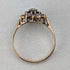 UK Vintage K9 Gold Sapphire & Cubic Zirconia Flower Design Ring (Japan size 13)