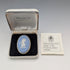 1970 Vintage British Wedgwood Sterling Silver & Jasperware Oval Brooch with Case