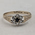 British Vintage K9 Gold Cubic Zirconia Flower Design Ring (Japan size 11)