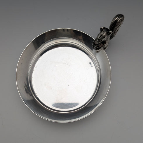 英國老式鍍銀松鼠裝飾堅果碟和胡桃鉗 Viners