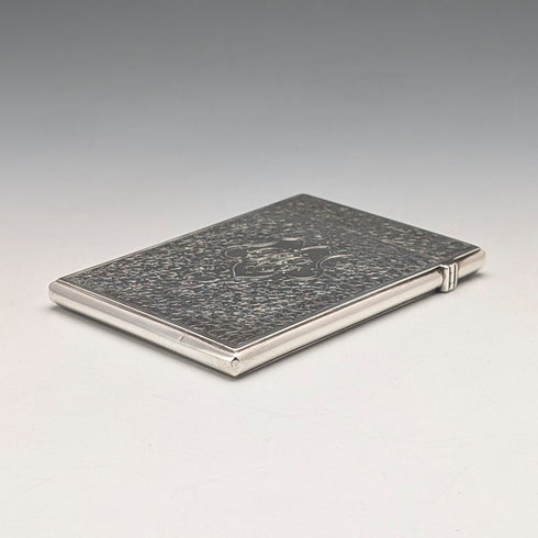 1876 English Antique Sterling Silver Card Case 94g GEORGE UNITE