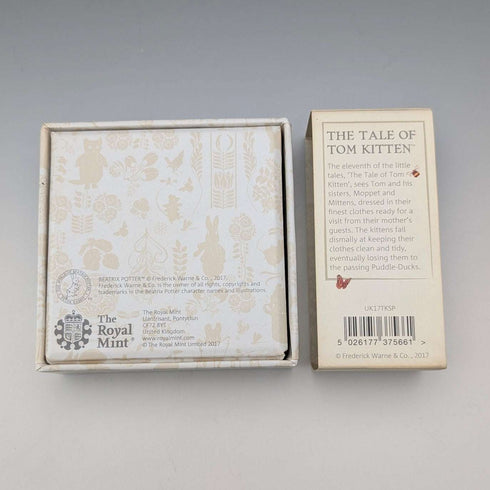 英國 碧雅翠絲.波特 誕生150周年紀念 《湯姆貓》50便士紀念銀幣 RoyalMint 附盒、說明書