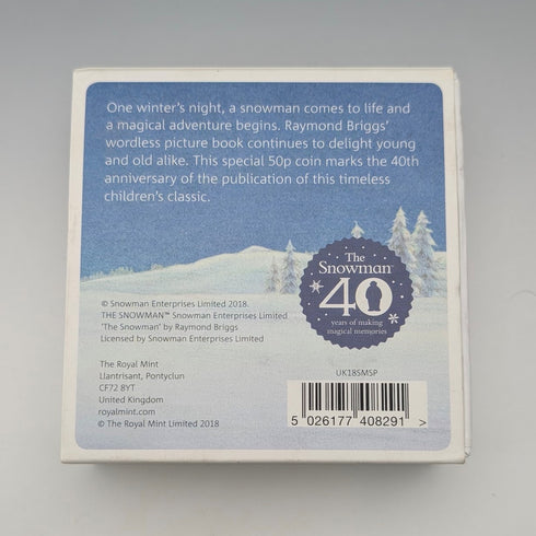英國「雪人」出版40週年紀念 50便士紀念銀幣 附皇家鑄幣廠包裝盒、說明書