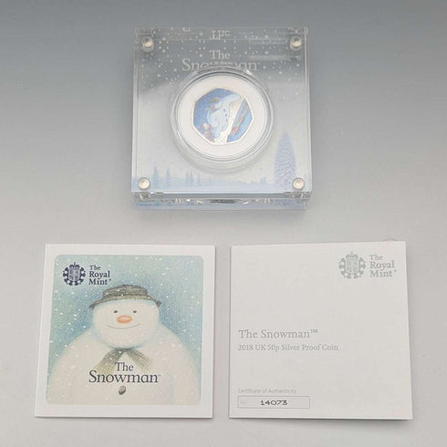 英國「雪人」出版40週年紀念 50便士紀念銀幣 附皇家鑄幣廠包裝盒、說明書