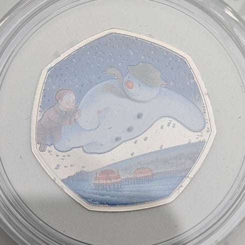 英國「雪人」出版40週年紀念 50便士紀念銀幣 附皇家鑄幣廠包裝盒、說明書