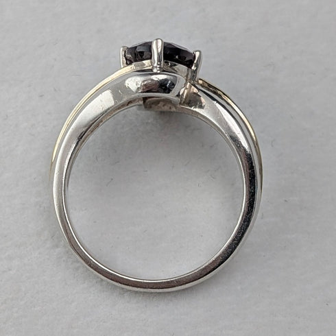 ヴィンテージ 大粒パープルストーン 純銀リング (16号)指輪