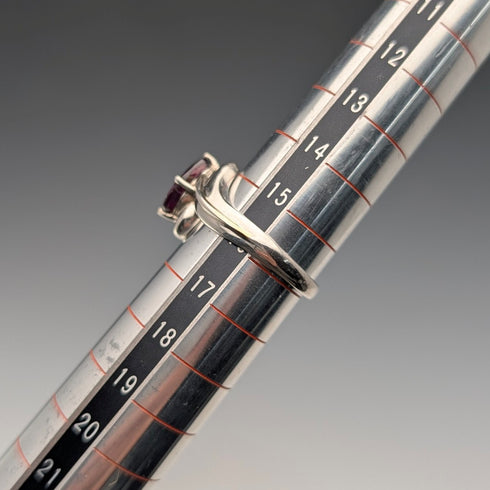 ヴィンテージ 大粒パープルストーン 純銀リング (16号)指輪