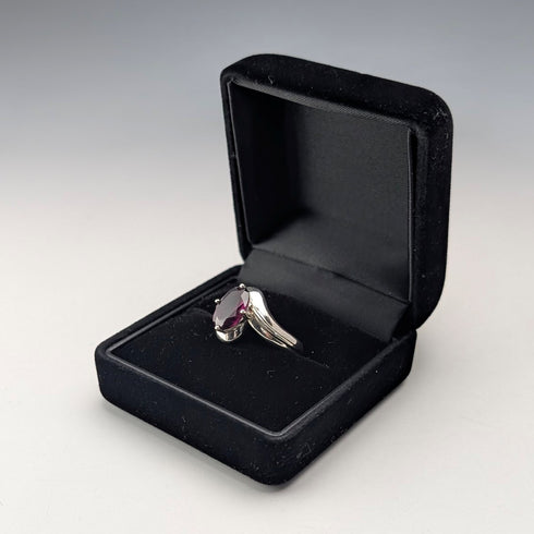 ヴィンテージ 大粒パープルストーン 純銀リング (16号)指輪