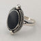 Vintage Onyx Oval Edged Pure Silver Ring (US Size 9.5)