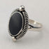 Vintage Onyx Oval Edged Pure Silver Ring (US Size 9.5)