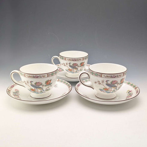 英國復古 Wedgwood「九谷鶴」杯碟三件組①
