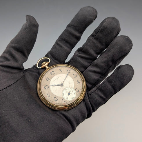 古董 瑞士 EVERSTRONG 懷錶 鍍金 超薄 開面 走時良好