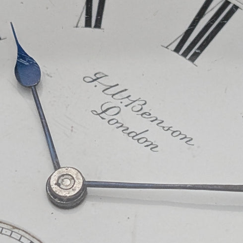 1887年 英國古董 J.W.Benson 懷錶 純銀開放式錶面 運作良好