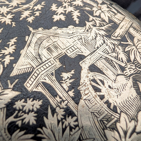 19世紀後半 古董 無品牌 懷錶 鎳合金琺瑯裝飾 獵人式錶殼 可運作