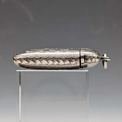 1896 English Antique Sterling Silver Vesta Case 31g J. Wilmot