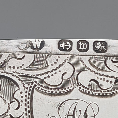 1896年 英國古董 純銀製 火柴盒 31g J. Wilmot