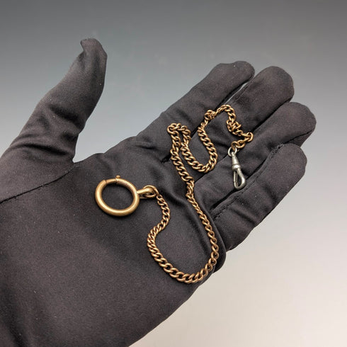 復古黃銅製 龍蝦扣式 細款阿爾伯特鍊